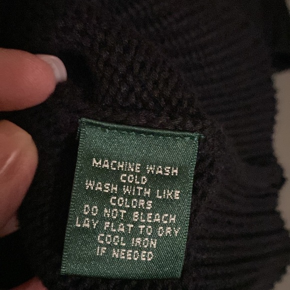 Ralph Lauren Toggle Button Knit Sweater Pullover Womens M Black Preppy old money - Picture 9 of 11
